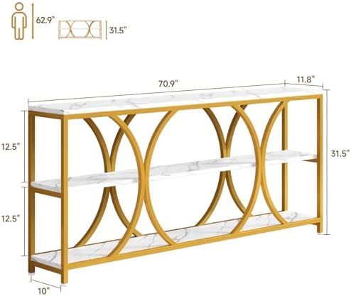 ONBRILL 70.8 Inch Extra Long Entryway Table, Modern Console Table - Image 3