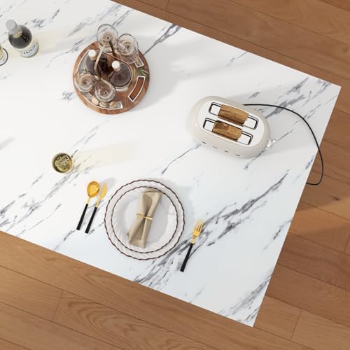 63" Large Imitation Marble Dining Table - Image 6