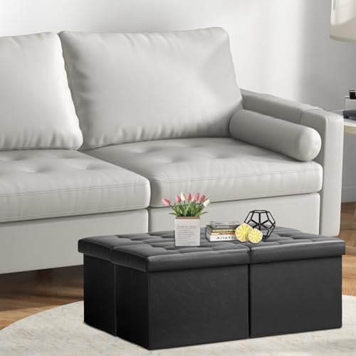 AmasSmile Footrest Ottoman Storage Bench - Image 2