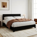 Allewie Full Size Faux Leather Bed Frame, Adjustable Headboard by Allewie