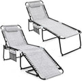 GYMAX Lounge Chairs for Outside, Extra High Folding Beach Tanning Lounger by GYMAX