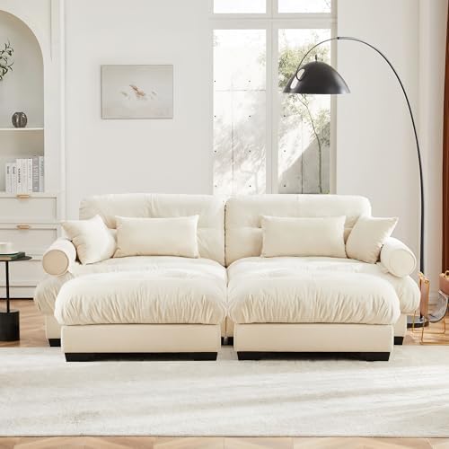 94" Modular Sectional Sofa, Velvet Upholstered Couches - Image 4