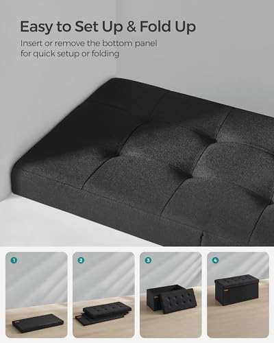 SONGMICS 30 Inches Storage Ottoman, Foldable Bench - Image 6