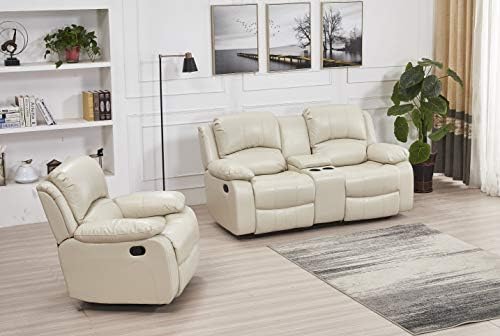 Betsy Furniture Faux Leather Reclining Couch Set, Living Room Furniture Set - Image 2