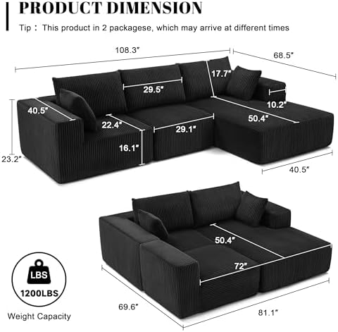 Weture 108" Boneless Couch - Image 3