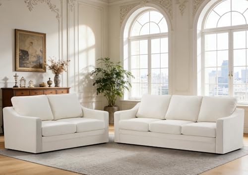2 Pieces Chenille Sofa Set w/Soft Back Cushion by ACMEASE