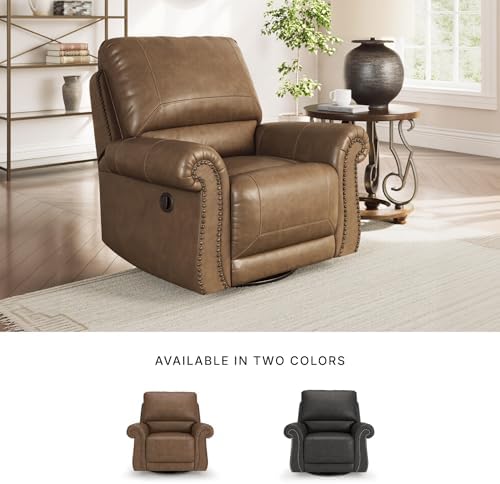 Signature Design by Ashley Furniture Faux Leather Swivel Glider Recliner - Image 7