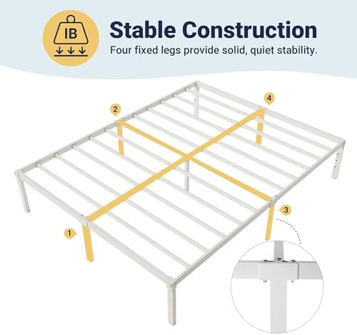 Allewie Queen Bed Frame, 14 inch Metal Beds - Image 4
