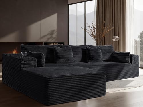 108" Oversized Cloud Sectional Couch, Comfort U Shaped Sofa by VYUXWO