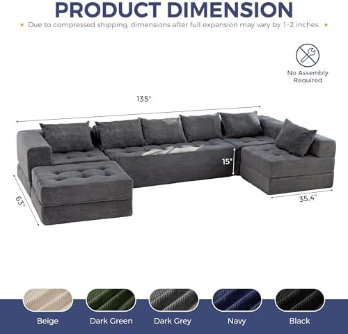 MAXYOYO 7-Seater U-Shaped Modular Sectional Sofa Couch - Image 2