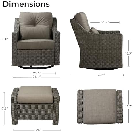 CHITA Patio Furniture Set, Outdoor Rocking Swivel Chair - Image 6
