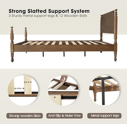Solid Wood King Size Bed Frame - Image 5