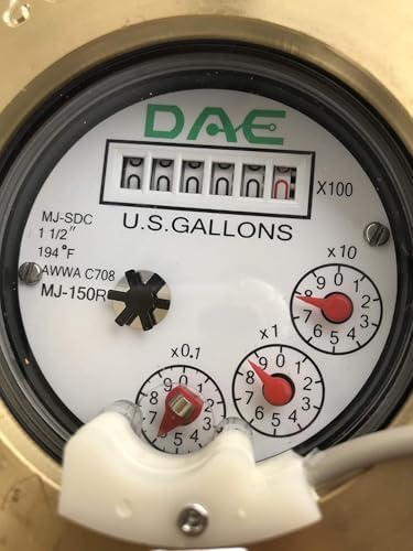 DAE MJ-150R 1.5" Non Lead Potable Hot Water Meter, Pulse Output + Couplings - Image 4