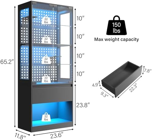 kepptory 65" Slim Glass Display Cabinet - Image 2
