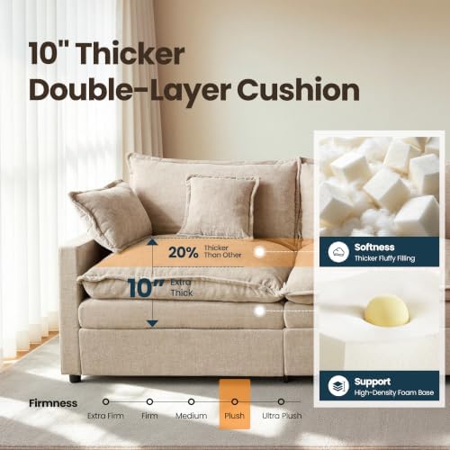 108'' U Shaped Cloud Couch, 3-Seater Sofa - Image 3