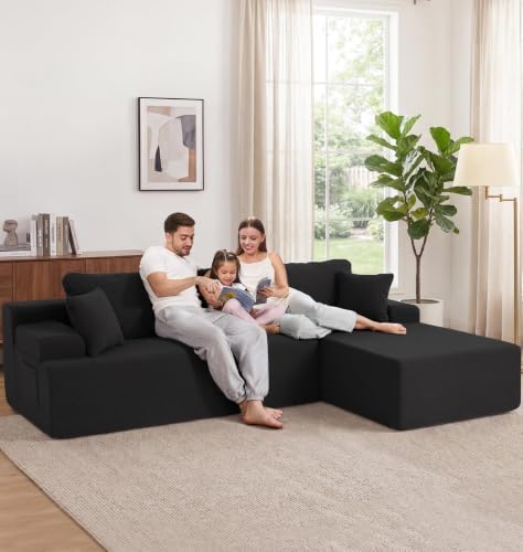 Hobestluk Boneless Couches Modular Sectional Sofa L-Shape Oversized Chaise - Image 3