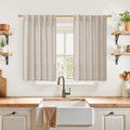 YoungsTex Short Linen Kitchen Curtains 40 Inch Length by YoungsTex
