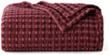 Bedsure Cooling Waffle Blanket for Hot Sleepers, Dark Red, Throw XL by BEDSURE