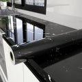 Glossy Black Marble Contact Paper by YUN-aeonPeelandStickWall