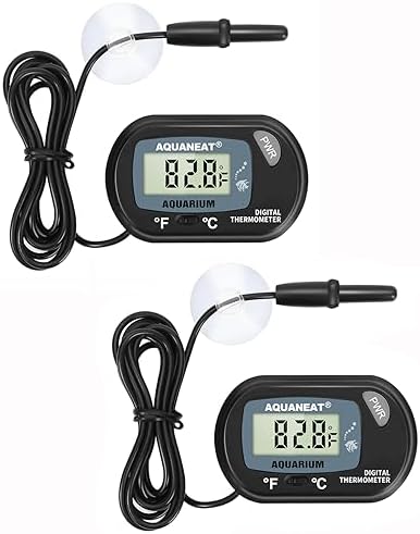 AQUANEAT 2 Pack Aquarium Thermometer, Fish Tank Thermometer, Digital by Aquaneat