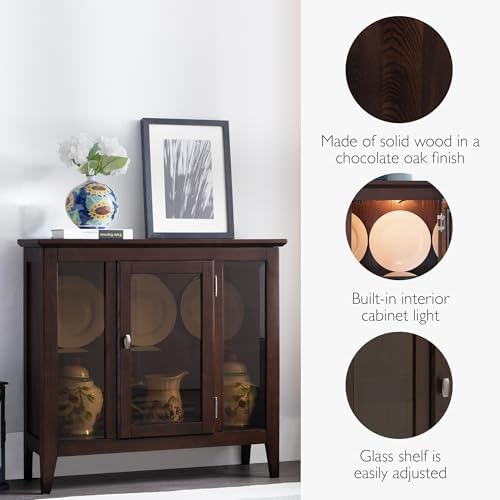 Leick Home Ryan Curio Cabinet, Chocolate Oak - Image 5