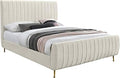 Meridian Furniture Zara Collection Modern | Contemporary Velvet Upholstered Bed by Unknown