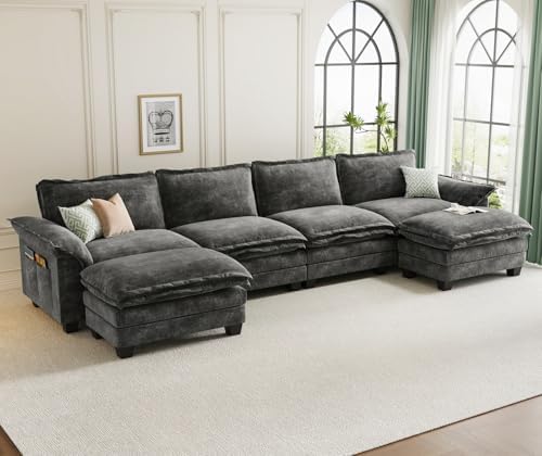 KKL 155" Sectional Couches for Living Room, U-Shaped Modular Sectional Sofa by KKLHome