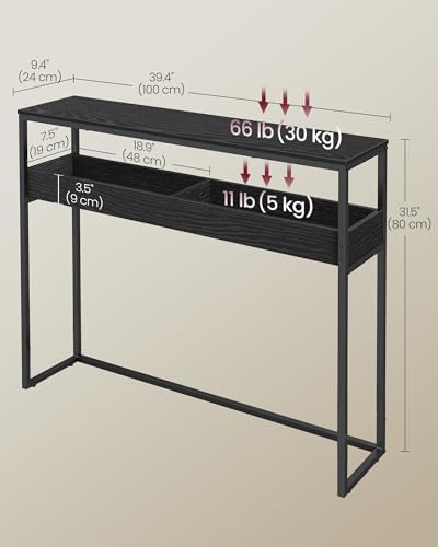 VASAGLE 39.4 Inches Console Table, Narrow Sofa Table - Image 3