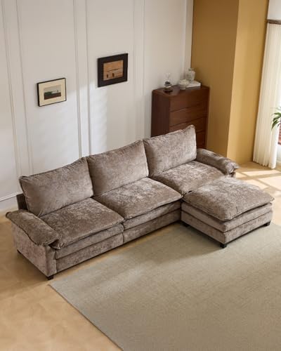 Karl home 122" 3-Seat L-Shaped Sectional Couch by Karlhome