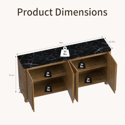 65" Sideboard Buffet Cabinet - Image 2