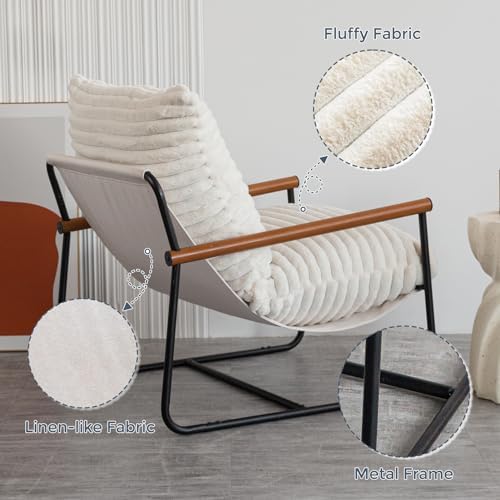 MAXYOYO Accent Chair, Sherpa Arm Chair - Image 7