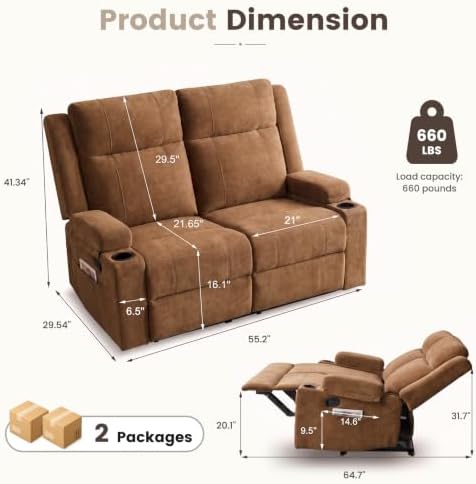 Recliner Loveseat, Double Recliner Loveseat - Image 2