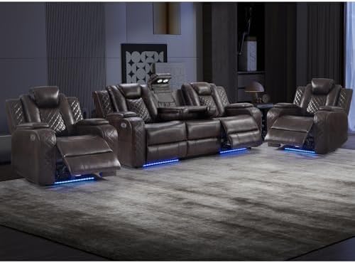CANMOV Home Theater Seating Power Reclining Sofa Set by CANMOV