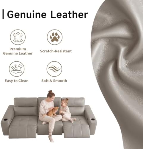 Zero Gravity Electric Recliner Sofas Genuine Leather Couch - Image 5