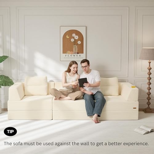 COMAX Futon Sofa Bed, Convertible Sofa Bed, Folding Boneless Couches - Image 2