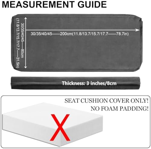 Bench Cushion Cover, Fine Linen Replacement Slipcover - Image 2