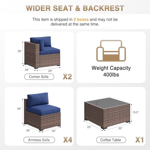 Aoxun Patio Furniture Sets, 7-Piece Outdoor Patio Furniture - Image 6