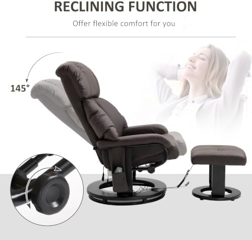 HOMCOM Massage Swivel Recliner Chair - Image 5