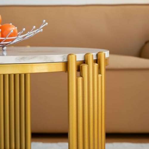 2-Tier Faux Marble End Table - Image 7