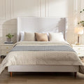 California King Size Upholstered Bed Frame, Elegant Simplicity/Strong Wood by Unknown