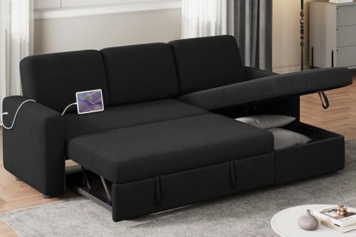 Yaheetech L Shaped Pull Out Sectional Sofa Bed by Yaheetech
