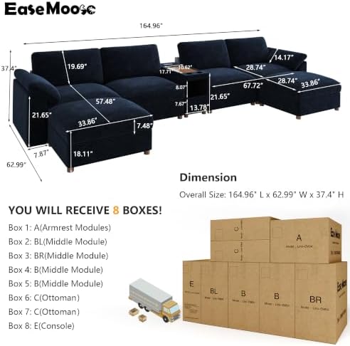 EASE MOOSE Oversized U Shape Sectional Sofa - Image 2