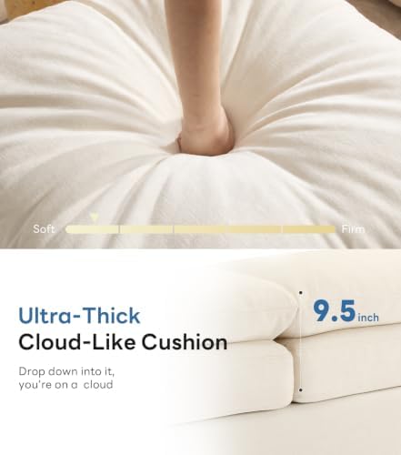 Iroomy 83" Chenille Cloud Couch, Modern Sofa 3 Seater, Comfy Plush Thick - Image 3