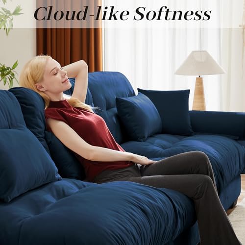 94" Modular Sectional Sofa, Velvet Upholstered Couches - Image 5