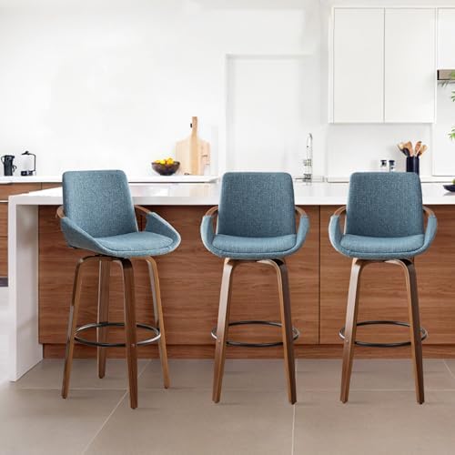 LUNLING 25.6" Counter Height Barstools Mid Century Modern Retro Bar Chairs - Image 6