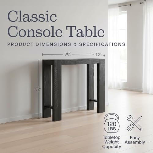 Alaterre Classic Solid Wood Entryway Console Table, 36 Inch - Image 2