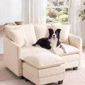 2-Seater Loveseat Sofa with Ottoman, Pet-Friendly Chenille, Washable Pillows by Unknown