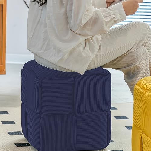Cmishe 15" Square Woven Corduroy Ottoman Footrest - Image 4