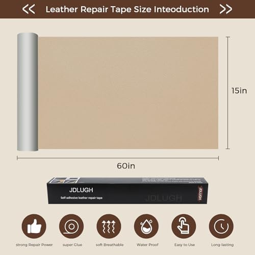 JDLUGH Leather Repair Patch Tape, 15x60 Inch - Image 3