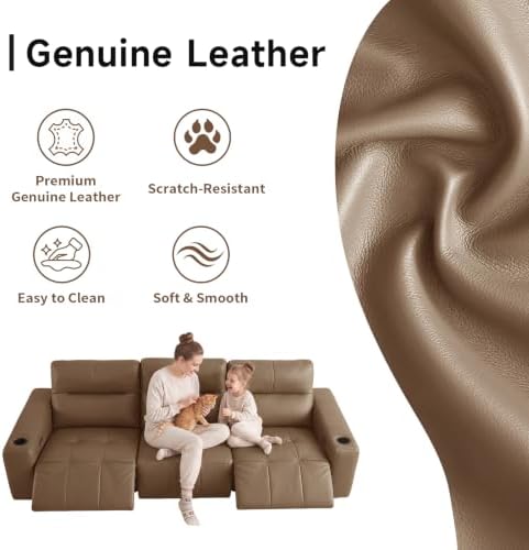 Zero Gravity Electric Recliner Sofas Genuine Leather Couch - Image 5
